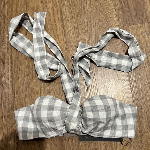House of Harlow REVOLVE Gingham Tammy Waist Tie Halter Crop Top - Picture 2 of 7
